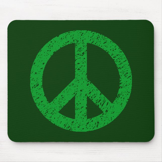 Scribble Stencilled Peace Symbol Mouse Pad (Front)