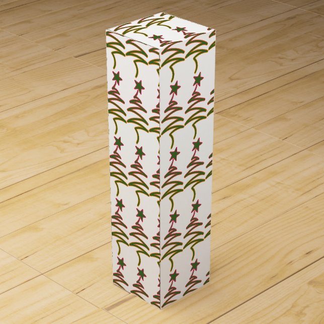 Scribble Tree + Star Holiday  Wine Box (Back)