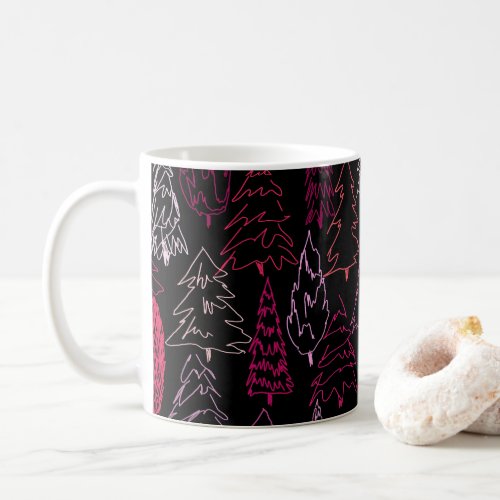 Scribble Trees _ Black Coffee Mug
