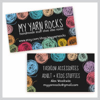 Scribble yarn knitting crochet business card