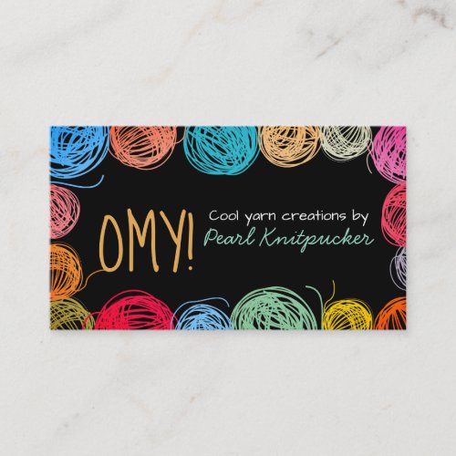 Scribble yarn knitting crochet homespun business card