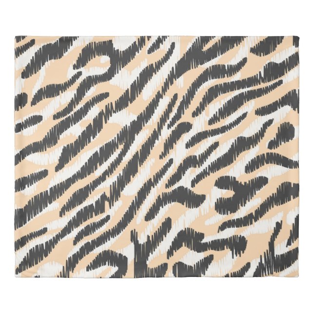 Scribble Zebra Leopard: Vintage Fur Duvet Cover (Front)