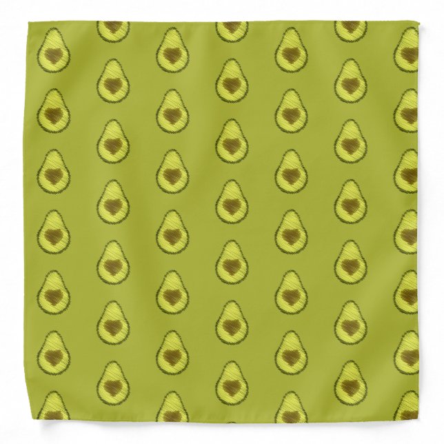 Scribbled Avocado Love Bandana (Front)