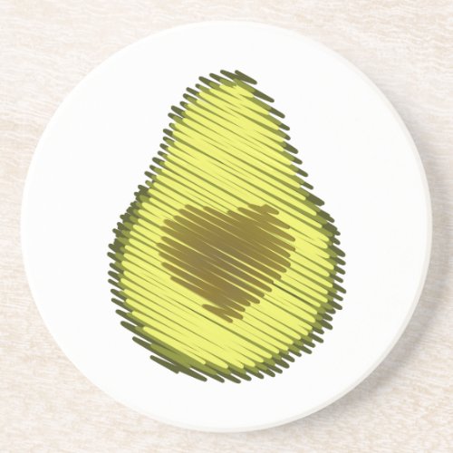 Scribbled Avocado Love Coaster