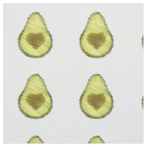 Scribbled Avocado Love Fabric