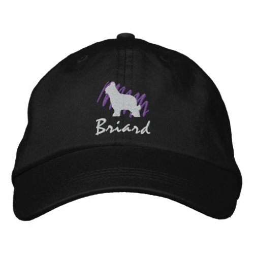 Scribbled Briard Embroidered Baseball Hat