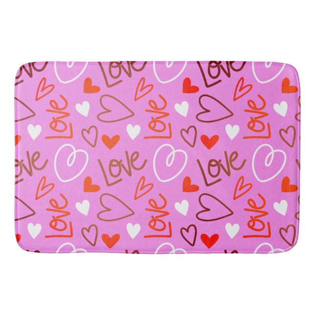 Scribbled Love Bath Mat (Front)