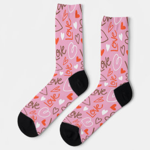 Scribbled Love Crew Socks