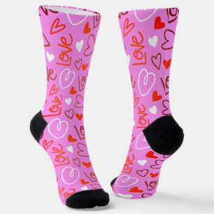 Scribbled Love Crew Socks