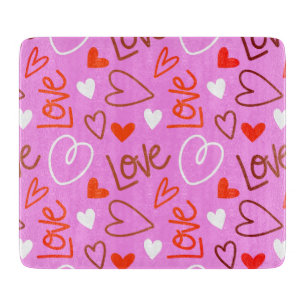 Scribbled Love Cutting Board