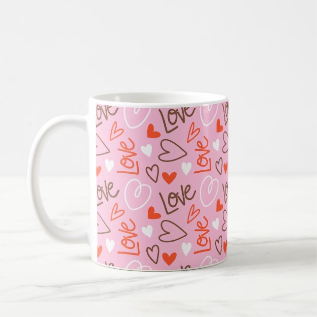 Scribbled Love Hearts Classic Mug (Left)