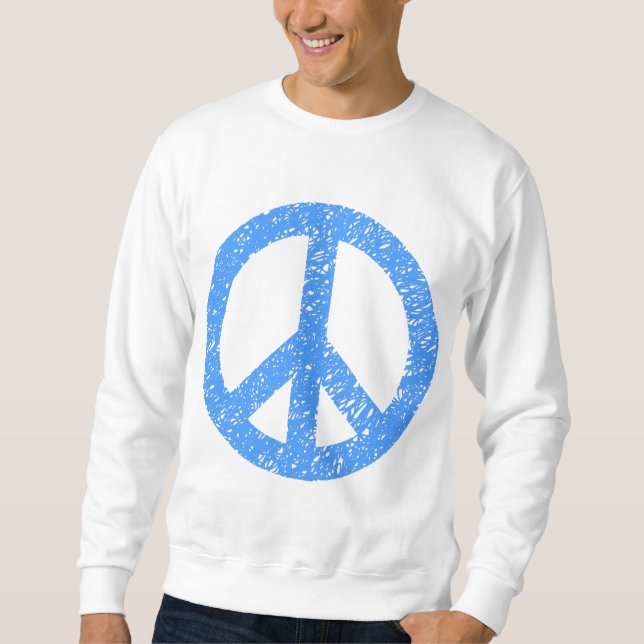 Scribbled Peace Symbol - Baby Blue Sweatshirt (Front)