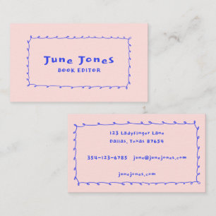 Scribbled Pencil Loops Doodle Handmade Whimsical Business Card