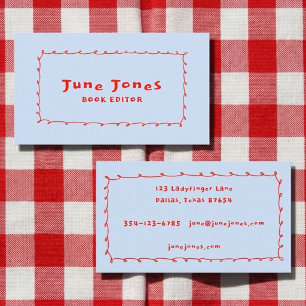 Scribbled Pencil Loops Doodle Handmade Whimsical Business Card