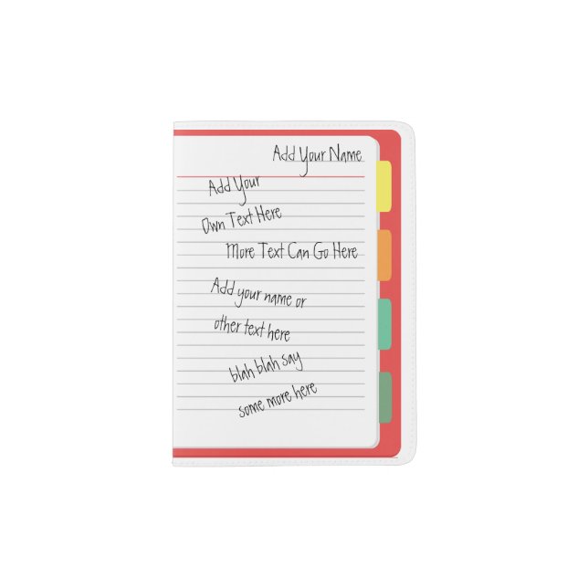 Scribbled Text Personalized Passport Holder (Front)
