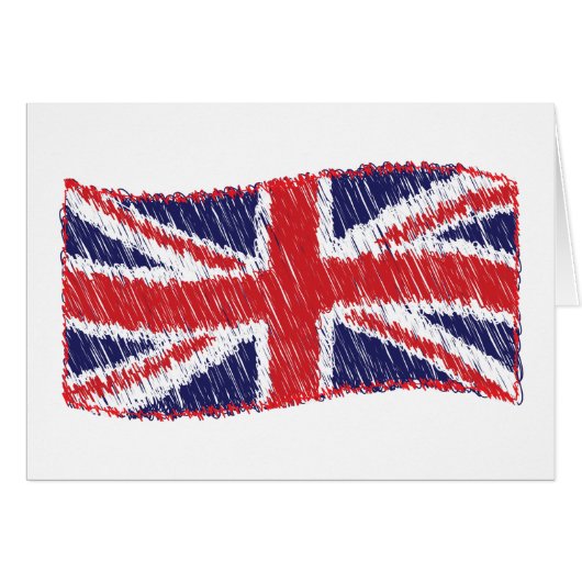 Scribbled Union Flag Cards (Front Horizontal)