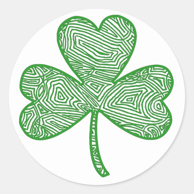 Scribbleprint Clover Classic Round Sticker (Front)