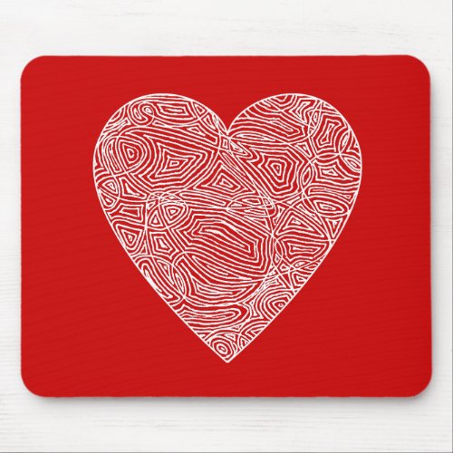 Scribbleprint Heart Mousepad