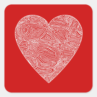 Scribbleprint Heart Sticker