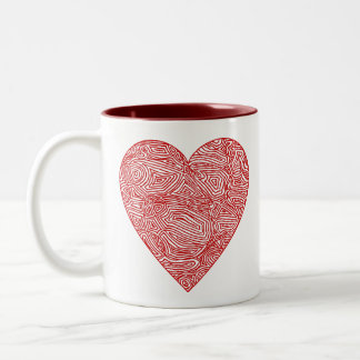 Scribbleprint Heart Two-Tone Coffee Mug
