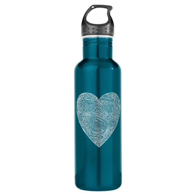 Scribbleprint Heart Water Bottle (Front)