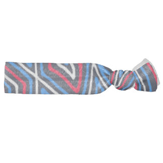 Scribbleprint in Red, White, and Blue Ribbon Hair Tie