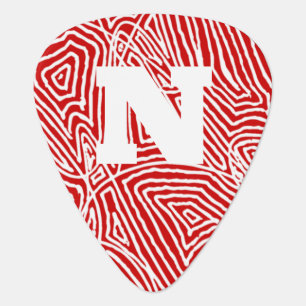 Scribbleprint Initial - Red Guitar Pick