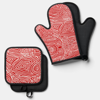Scribbleprint Oven Mitt & Pot Holder Set