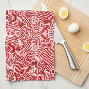 Scribbleprint Pattern Red Kitchen Towel by scribbleprints at Zazzle