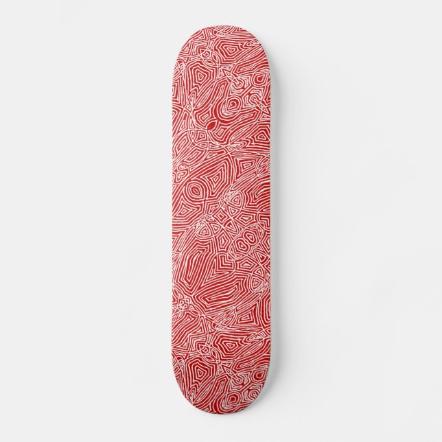 Scribbleprint Red Skateboard (Front)