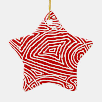 Scribbleprint Star Ceramic Ornament