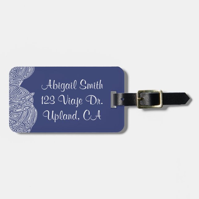 Scribbleprint Waves Luggage Tag (Front Horizontal)