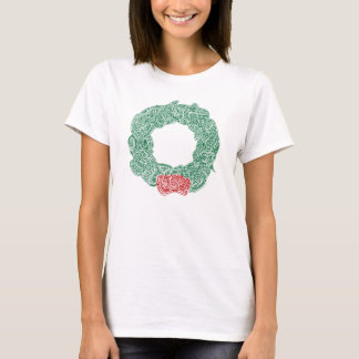 Scribbleprints Christmas Wreath T-Shirt