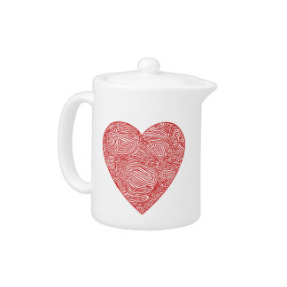 Scribbleprints Heart Teapot