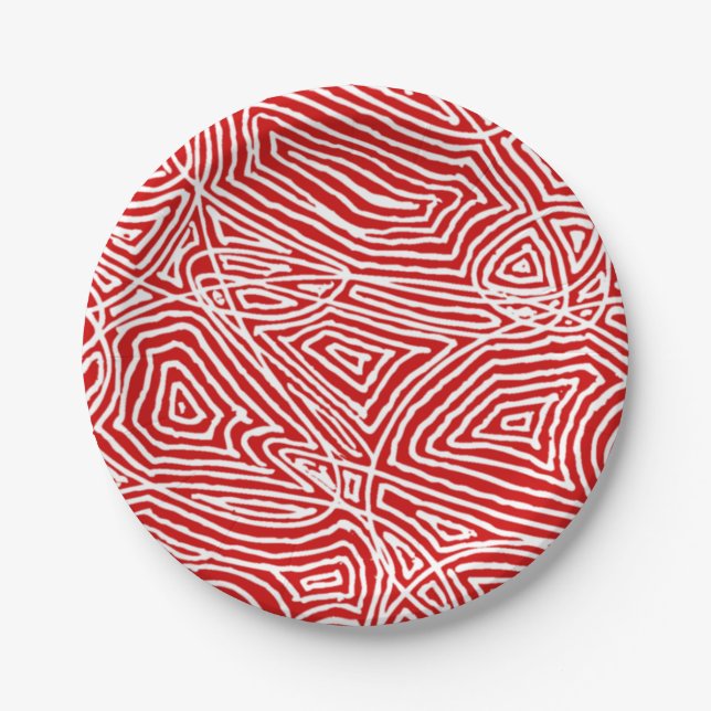 Scribbleprints Red Paper Plates (Front)
