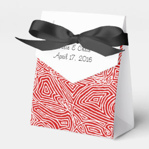 Scribbleprints Red Pattern Favor Boxes