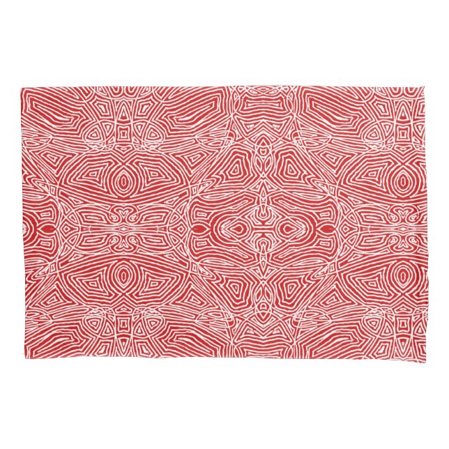 Scribbleprints Red Pillow Case (Front-Left)