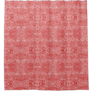 Scribbleprints Red Shower Curtain