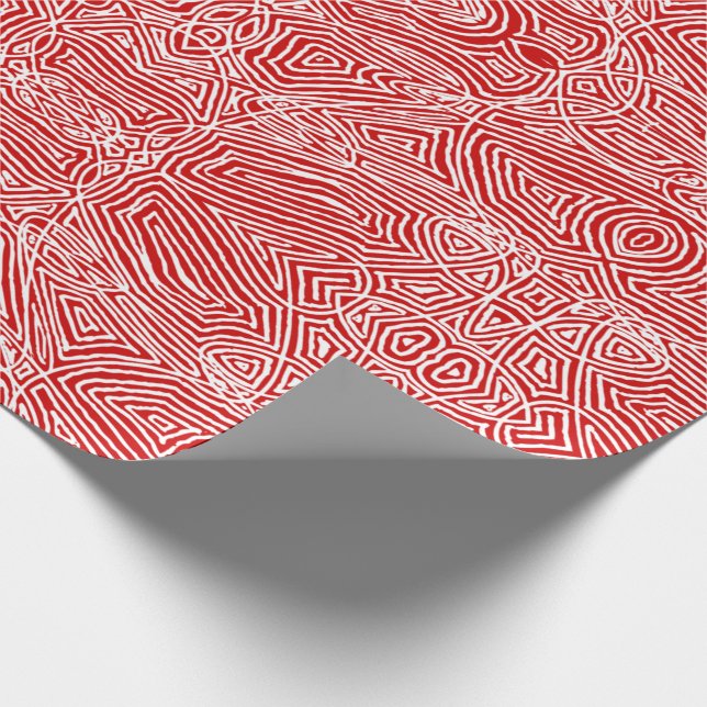 Scribbleprints Red Wrapping Paper (Corner)