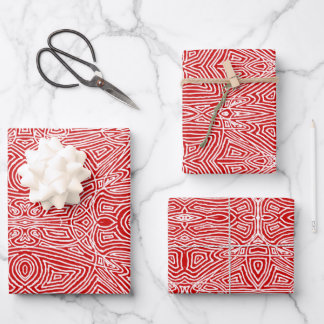 Scribbleprints Red Wrapping Paper Sheets