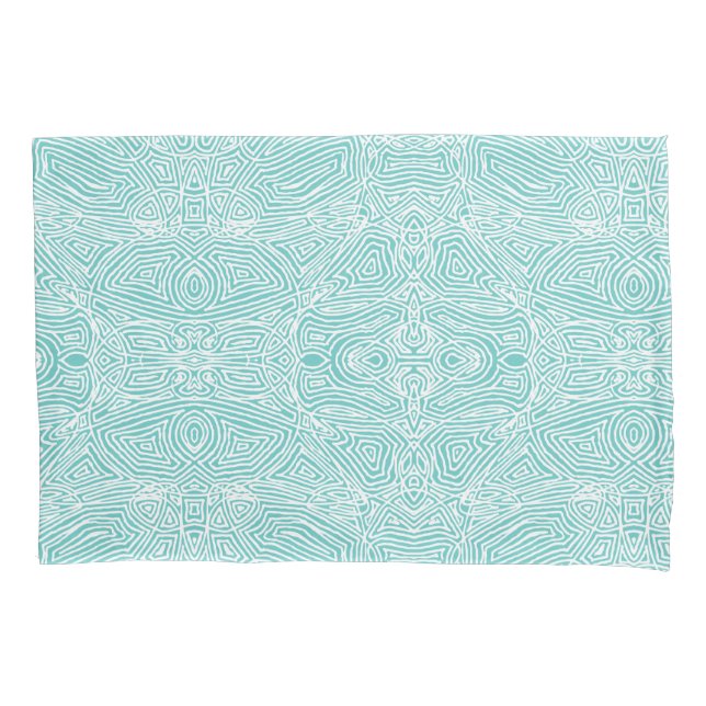 Scribbleprints Teal Pillow Case (Front-Left)