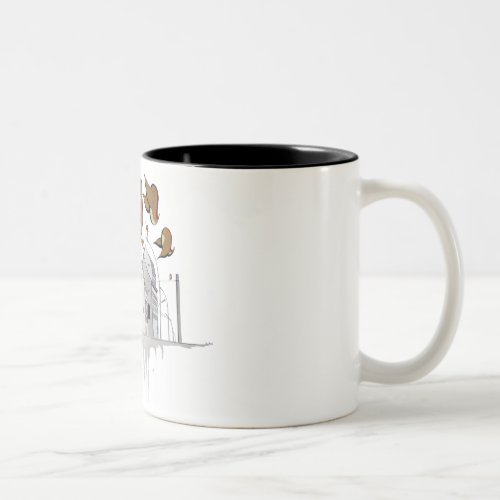 scribbles birds berlin city drawing Two_Tone coffee mug