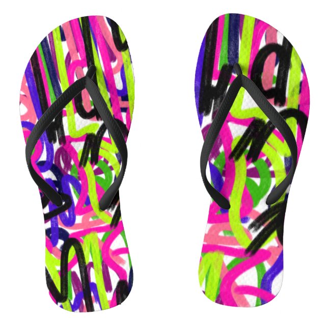 Scribbles in Colors  Flip Flops (Footbed)
