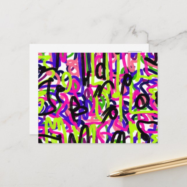 Scribbles in Colors  Postcard (Front/Back In Situ)