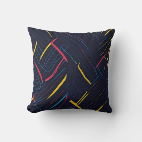 Scribbles of Yellow And Red Throw Pillow