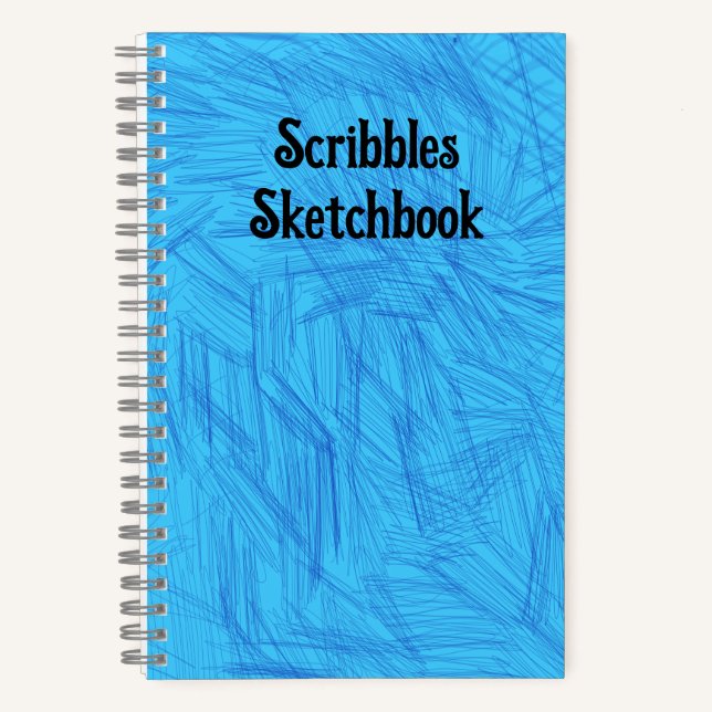 Scribbles Sketchbook Light Blue Notebook (Front)