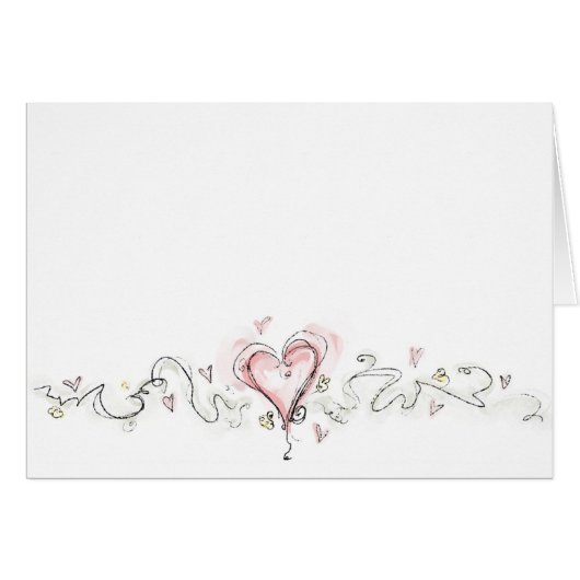 Scribbly Pink Heart Cards (Front Horizontal)