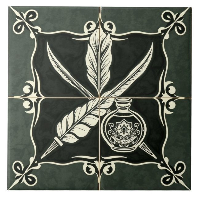 Scribe - Arts And Crafts Ceramic Tile (Front)