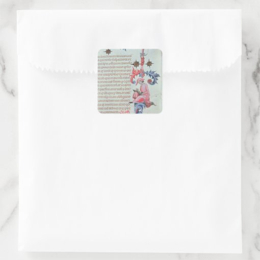 Scribe or chronicler, possibly a self portrait of square sticker | Zazzle