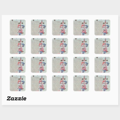 Scribe or chronicler, possibly a self portrait of square sticker | Zazzle